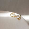 Vintage MOP Star CZ Drop Earrings 18K Gold Plated