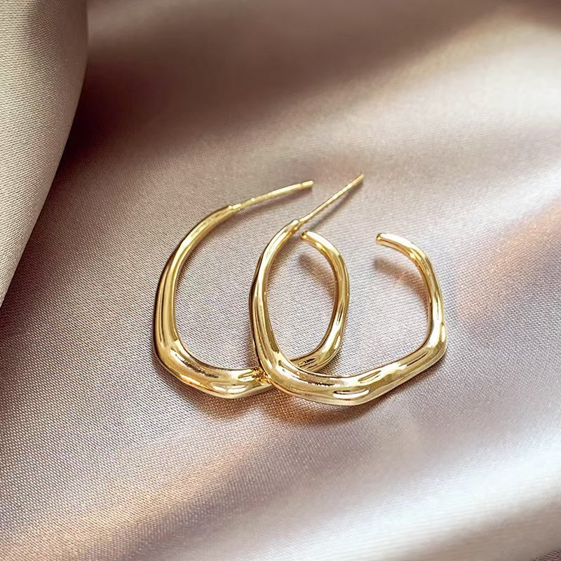 Chic Matte Brown & Gold Dangle Earrings for Women