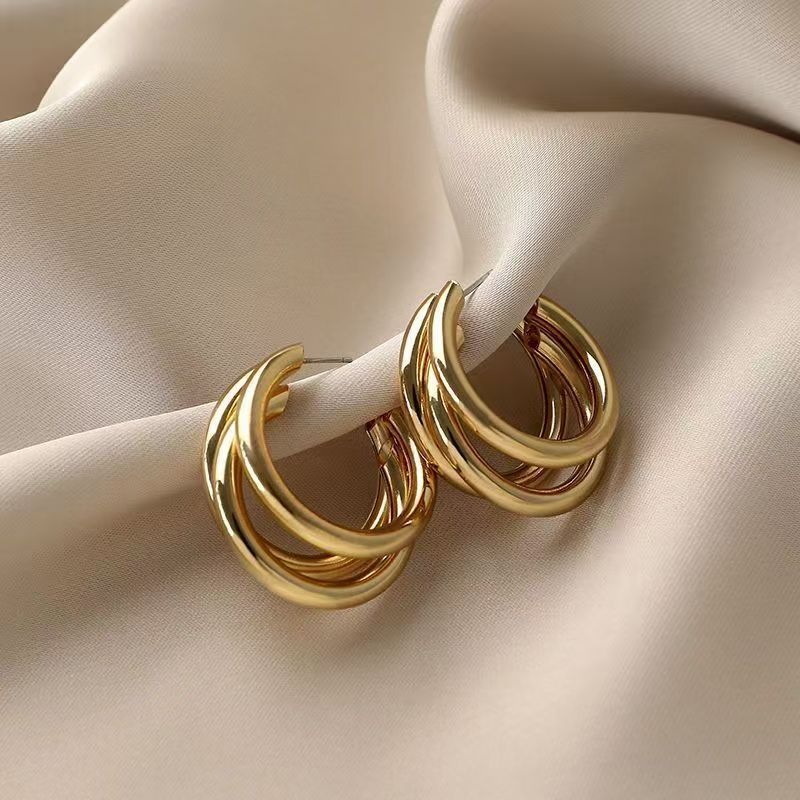 Chic Matte Brown & Gold Dangle Earrings for Women
